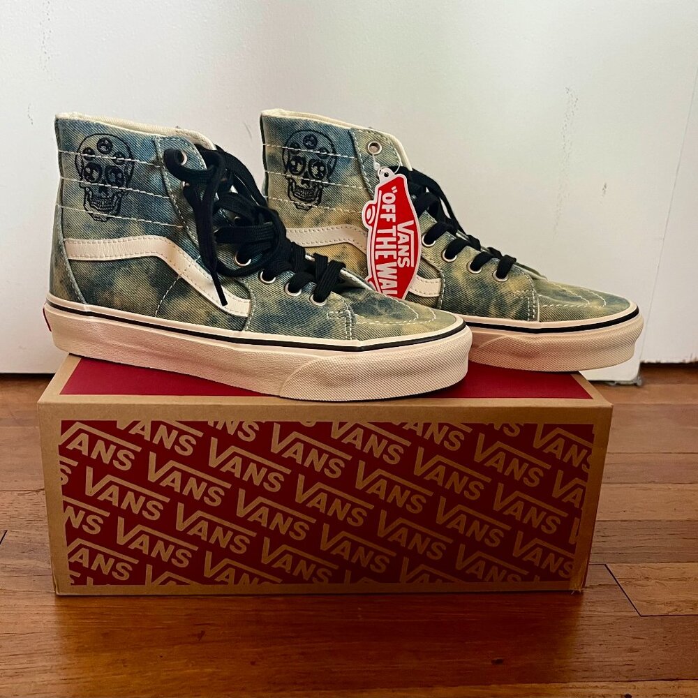 Vans Sk8-Hi Tapered Denim wash with Skull detail * Size 7.5W & 6M *NWB